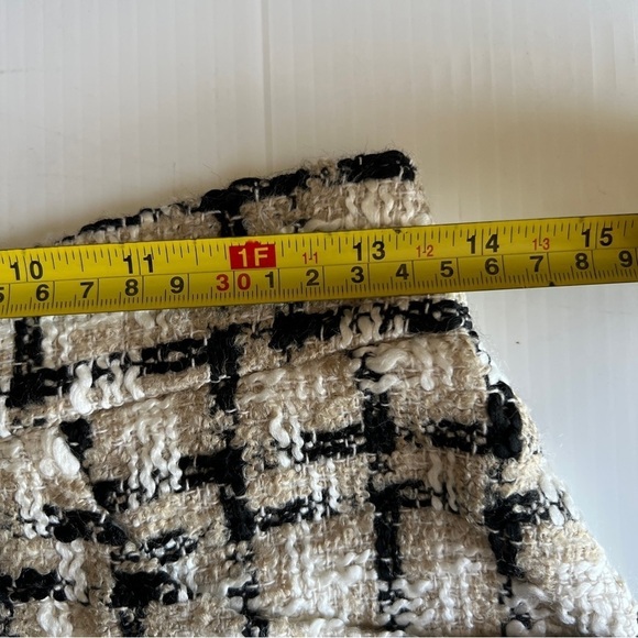 ZARA TEXTURED WEAVE PLAID SHORTS TAUPE BROWN | 2214/623 SIZE M - Picture 9 of 15